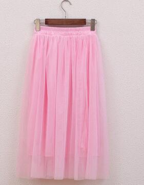 OHRYIYIE Tulle Skirts Women 2017 Summer Casual High Waist Long Skirt Elastic Waist Sun Fluffy Tutu Skirt Jupe Longue Femme S1003