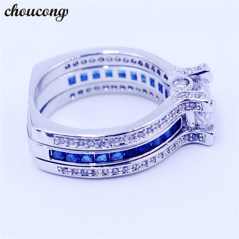 Victoria Wieck Luxury Women Blue Birthstone zircon cz ring 925 Sterling Silver Women Engagement Wedding Band Ring Sz 5-11 Gift