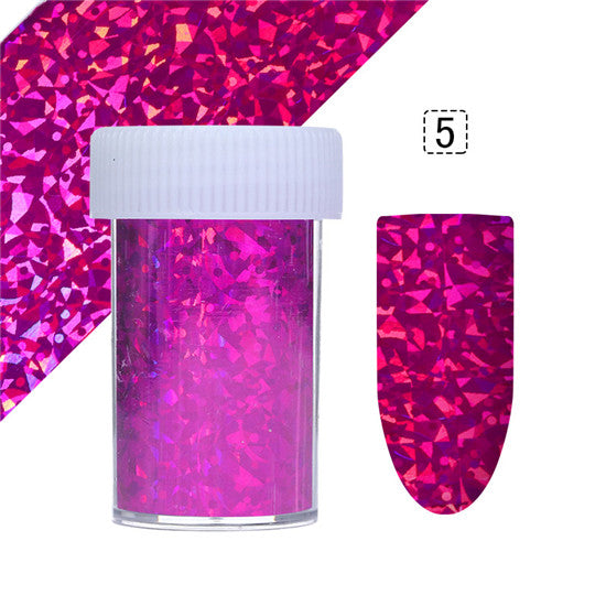 1 Roll 4*100cm Holo Starry Nail Foil Rose Flower Lace Silver Plaid Line Manicure Nail Art Transfer Sticker 10 Patterns Available