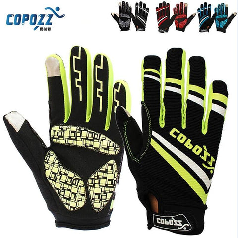 Copozz Brand New Gel Full Finger touch screen bike cycling gloves anti-skip shockproof breathable bicycle MTB sports gloves