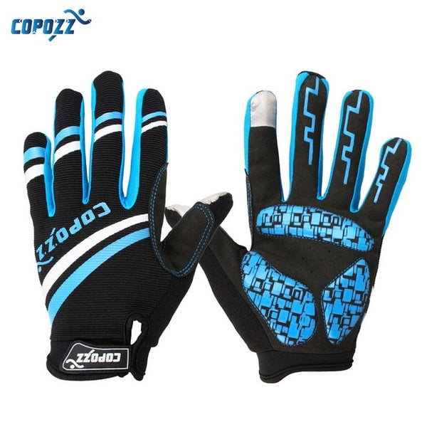 Copozz Brand New Gel Full Finger touch screen bike cycling gloves anti-skip shockproof breathable bicycle MTB sports gloves