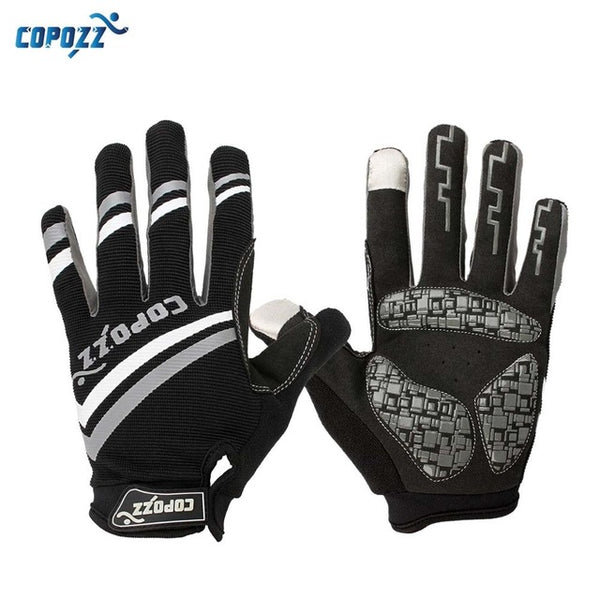 Copozz Brand New Gel Full Finger touch screen bike cycling gloves anti-skip shockproof breathable bicycle MTB sports gloves