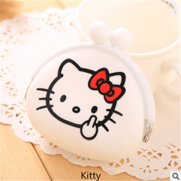 2017 New Fashion Lovely Kawaii Candy Color Cartoon Animal Women Girls Wallet Multicolor Jelly Silicone Coin Bag Purse Kid Gift