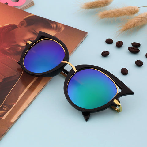 Fashion Retro Metal Frame Sexy Cat Eye Sunglasses for Women Coating Brand vintage female sun glasses UV 400 femininos oculos