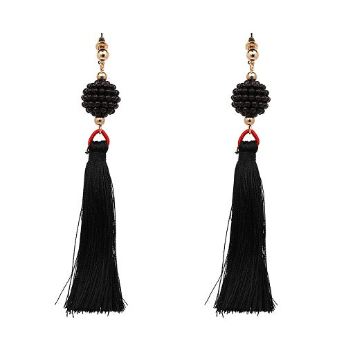 JUJIA 2017 trendy statement fashion earrings rope tassel stud MULTICOLOURED POMPOM EARRINGS women jewelry Fringing earrings