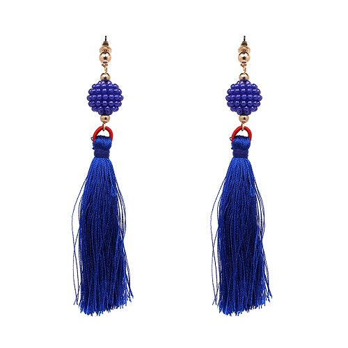 JUJIA 2017 trendy statement fashion earrings rope tassel stud MULTICOLOURED POMPOM EARRINGS women jewelry Fringing earrings