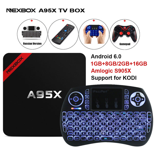 Max 2GB RAM 16GB ROM NEXBOX A95X Smart Android 6.0  TV Box  Amlogic S905X Quad core Set Top Box WiFi 4K Media Player PK X96