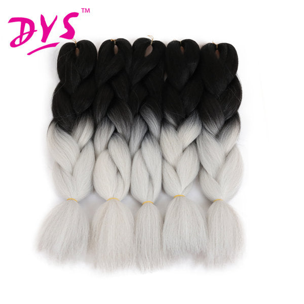 Deyngs 24Inch Ombre Kanekalon Braiding Hair Extensions Two Tone Crochet Braids Hair Synthetic Jumbo Braid Hair African Hairstyle