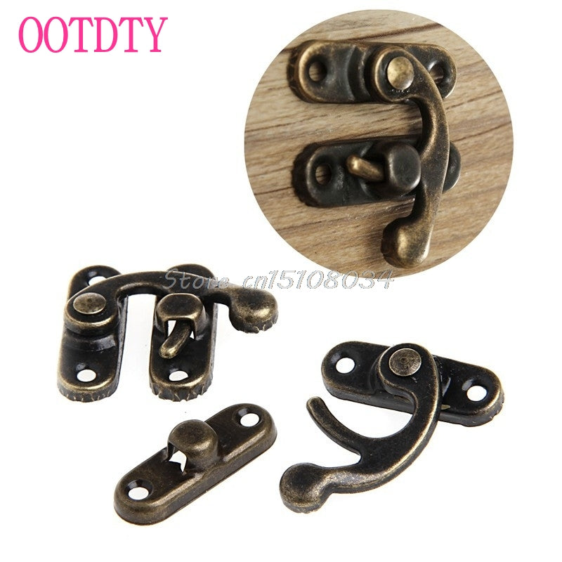 12PCS Antique Decorative Jewelry Gift Wine Wooden Box Hasp Latch Hook + 4 Screws -S018 High Quality