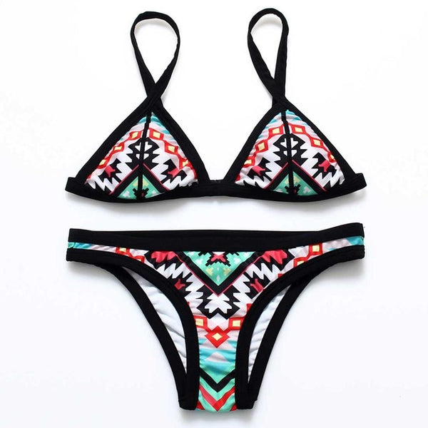 2017 New Leaf Print Bikini Brazilian Retro Bikini Swimsuits Sexy Bathing Suit Women Print Swimwear  Biquini Maillot De Bain