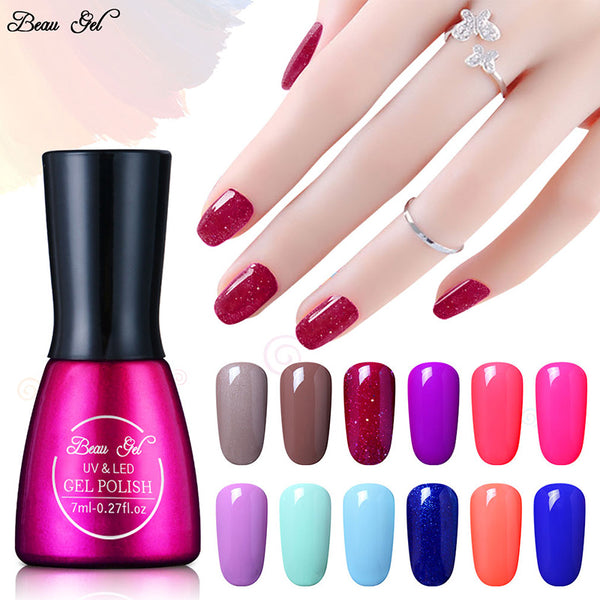 Beau Gel 7ml Pure Gel Polish Manicure Long-lasting Soak Of UV Lamp Gel Varnish Nail Polish for Christmas Gift