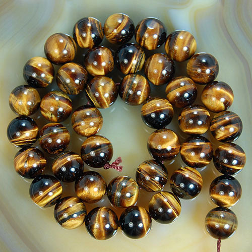 Hot Sale Natural Stone Beads Yellow Tiger Eye Beads For Jewelry Making 15.5" Pick Size: 4 6 8 10 12 14mm -F00068