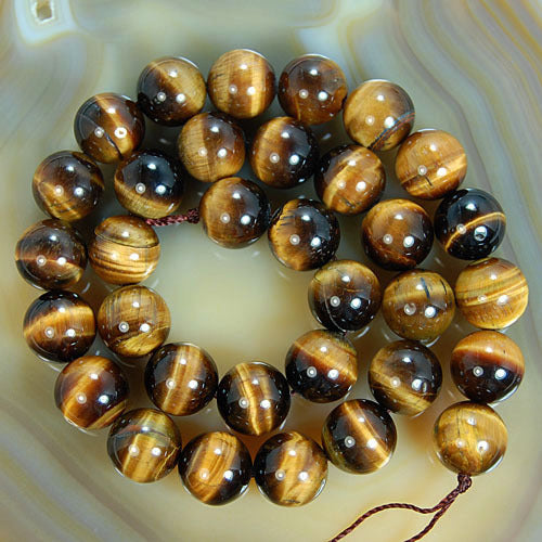 Hot Sale Natural Stone Beads Yellow Tiger Eye Beads For Jewelry Making 15.5" Pick Size: 4 6 8 10 12 14mm -F00068