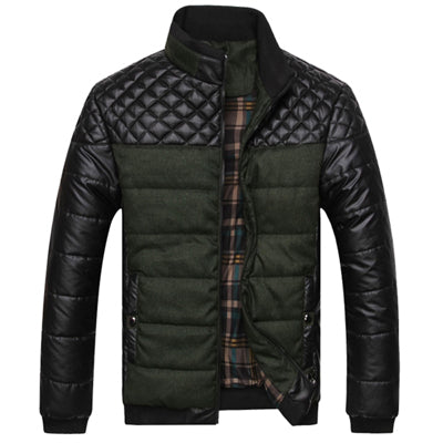 Mountainskin Brand Men's Jackets and Coats 4XL PU Patchwork Designer Jackets Men Outerwear Winter Fashion Male Clothing EDA0116