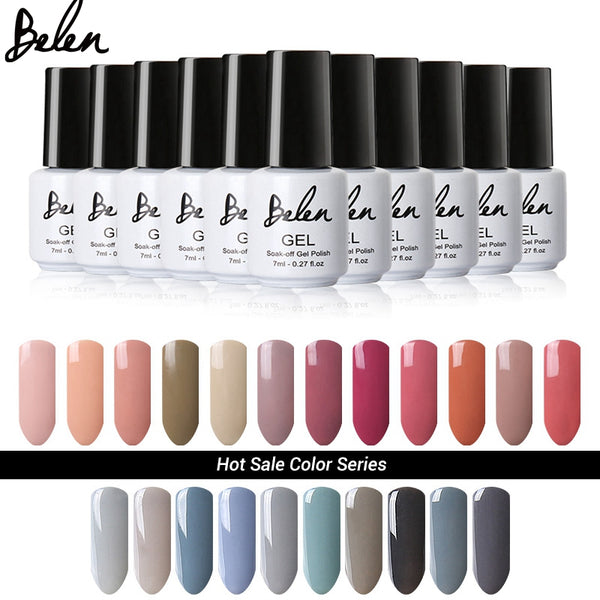 Belen Nail GelPolish Soak Off  Gel Polish Long Lasting UV LED Art Gelpolish Manicure Gray Color Nail Varnishes Nude Lacquer