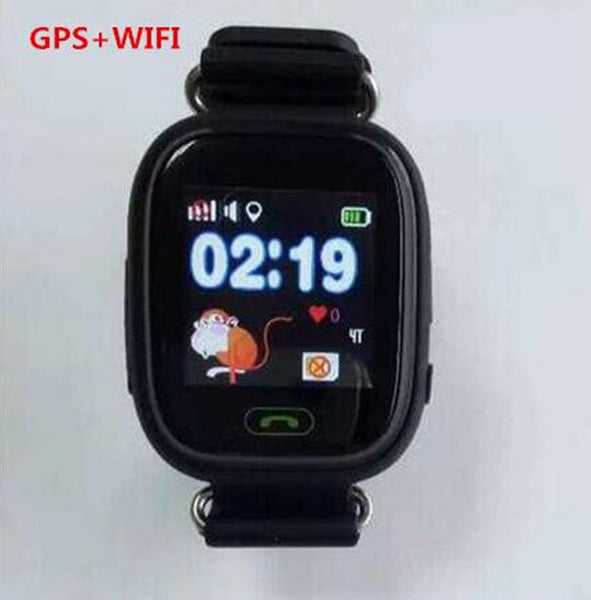 Free Shipping Q90 GPS Phone Positioning Fashion Children Watch 1.22 Inch Color Touch Screen WIFI SOS Smart Watch PK Q80 Q50 Q60