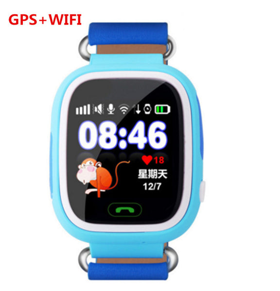 Free Shipping Q90 GPS Phone Positioning Fashion Children Watch 1.22 Inch Color Touch Screen WIFI SOS Smart Watch PK Q80 Q50 Q60