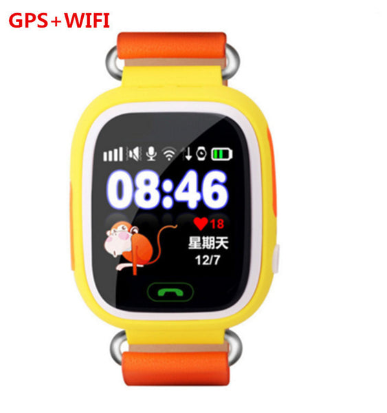 Free Shipping Q90 GPS Phone Positioning Fashion Children Watch 1.22 Inch Color Touch Screen WIFI SOS Smart Watch PK Q80 Q50 Q60