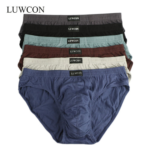 LUWCON New arrival Solid Briefs Factory Direct Sale 4pcs/Lot Mens Brief Cotton Mens Bikini Underwear Pant For Men Sexy Underwear