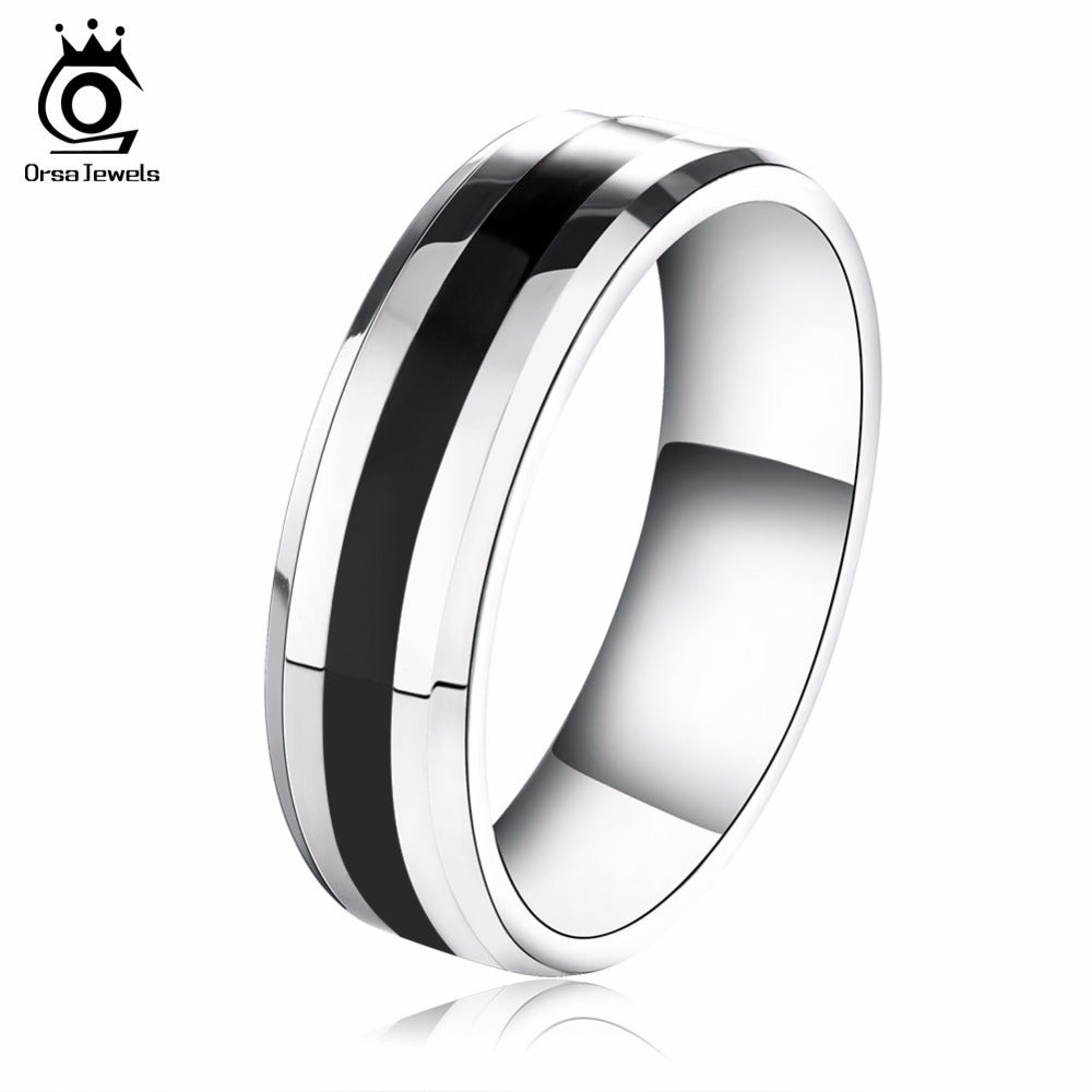 ORSA JEWELS New Arrival 316L Stainless Steel Couple Ring Fashion Design Ring for Men and Women Popular Ring Free Shipping OTR03