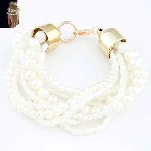 IF ME Bohemian Bead Imitation Pearl Multilayer Charm Bracelet Statement Jewelry Women Wholesale Crystal Accessories Wrap Gift