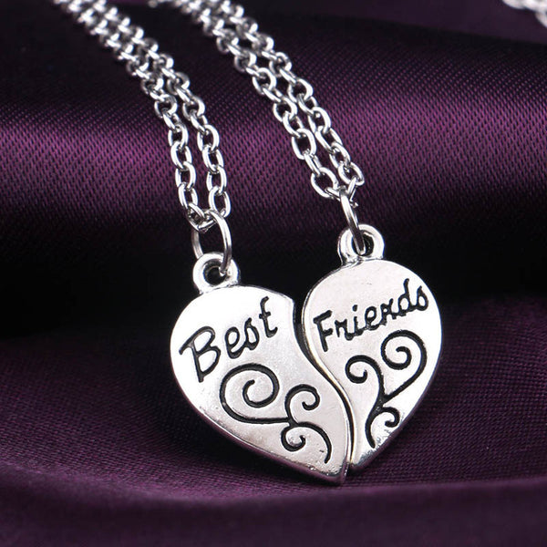 XIAOJINGLING 2017 New Style Fashion Friendship Broken Heart Parts 2 Best Friend Necklaces & Pendants Share With Your Friends