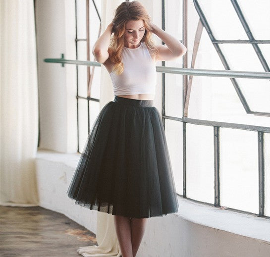 7 Layers High Waist Women Tulle Skirt American Apparel Tutu Skirts Womens Lolita Petticoat 2017 Summer Faldas Saia Jupe