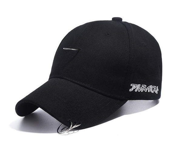 [Dexing] men cap  black unisex  Ring  hats  baseball cap men women snapback caps hip hop fashion  baseball cap with rings