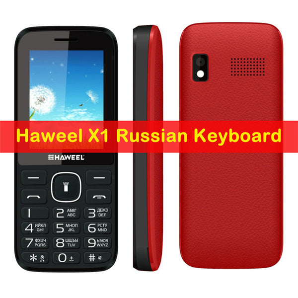 Haweel X1 Elders Mobile Phone GSM 2G English Keyboard Cell Phone 2.4 inch Dual SIM Big Speaker Elder Phone FM TF Torch Cellphone