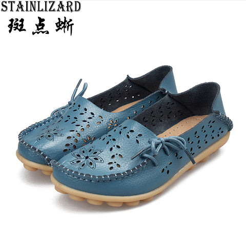 2017 Solid Women Flats Fashion Comfortable Moccasins Loafers Wild Cut-outs Women Casual Shoes Classic Driving Woman Shoes SAT431