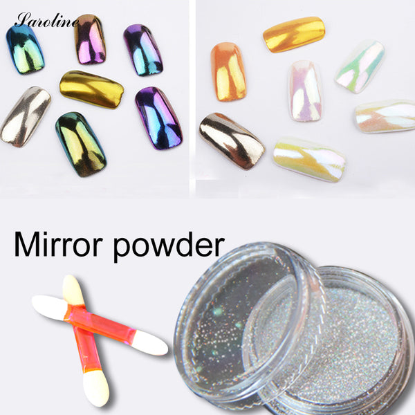 glitter Metallic Mirror Effect Holographic powder Chrome Powder Sponge Stick Mirror Powder Bling Pigment for Nail Art