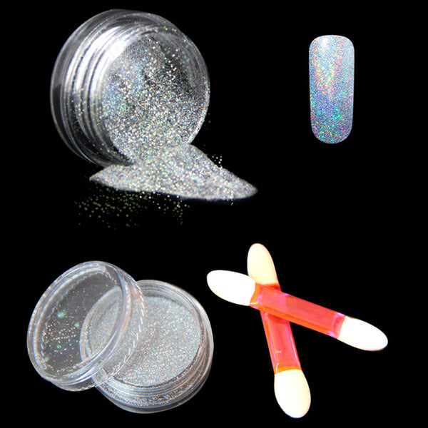 glitter Metallic Mirror Effect Holographic powder Chrome Powder Sponge Stick Mirror Powder Bling Pigment for Nail Art