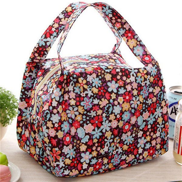 QICAI.YANZI 2017 New Lunch Bags Pouch Storage Box Flowers Insulated Thermal Cooler Bag Picnic Tote Bolsa Termica Lancheira N563