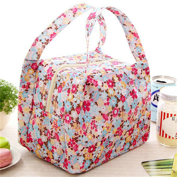 QICAI.YANZI 2017 New Lunch Bags Pouch Storage Box Flowers Insulated Thermal Cooler Bag Picnic Tote Bolsa Termica Lancheira N563