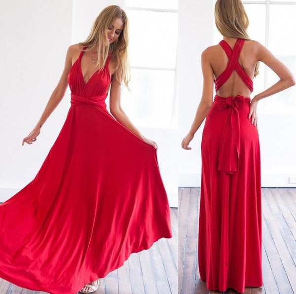 2017 New Sexy Boho Maxi Club Women Dress Bandage Sleeveless Long Dress Party Multiway Bridesmaids Convertible Robe