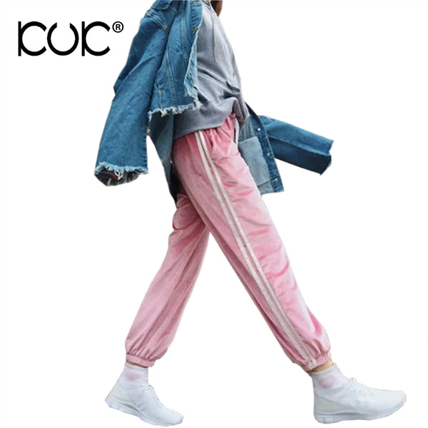 Kuk 10 Color Sweatpants Women Pants 2017 Joggers Casual Baggy Pink Side Striped High Waist Lady Trousers Pantalon Femme A352