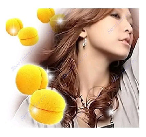 6 pcs/lot Yellow Balls Soft Sponge Hair Care Curler Rollers