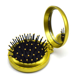 1 Pcs New Girls Portable Mini Folding Comb Airbag Massage Round Travel Hair brush With Mirror Cute Round Hair