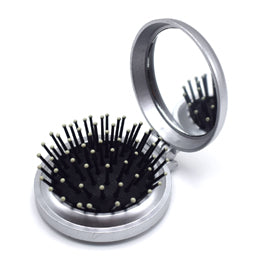 1 Pcs New Girls Portable Mini Folding Comb Airbag Massage Round Travel Hair brush With Mirror Cute Round Hair