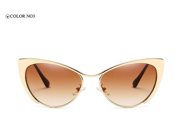 MADELINY Fashion Metal Cat Eye Sunglasses Women Brand Designer Cat Eye Sun Glasses Sexy Oculos De Sol Feminino Hot Sale MA051