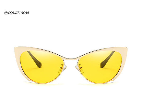 MADELINY Fashion Metal Cat Eye Sunglasses Women Brand Designer Cat Eye Sun Glasses Sexy Oculos De Sol Feminino Hot Sale MA051