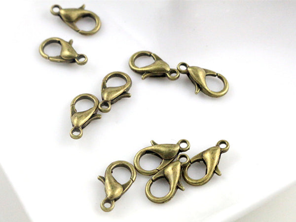 12*6mm 150pcs/lot  8 Colors Plated Fashion Jewelry Findings,Alloy Lobster Clasp Hooks for Necklace&Bracelet Chain DIY