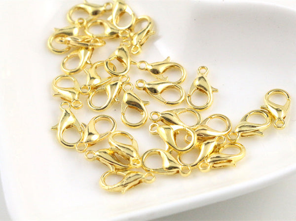 12*6mm 150pcs/lot  8 Colors Plated Fashion Jewelry Findings,Alloy Lobster Clasp Hooks for Necklace&Bracelet Chain DIY