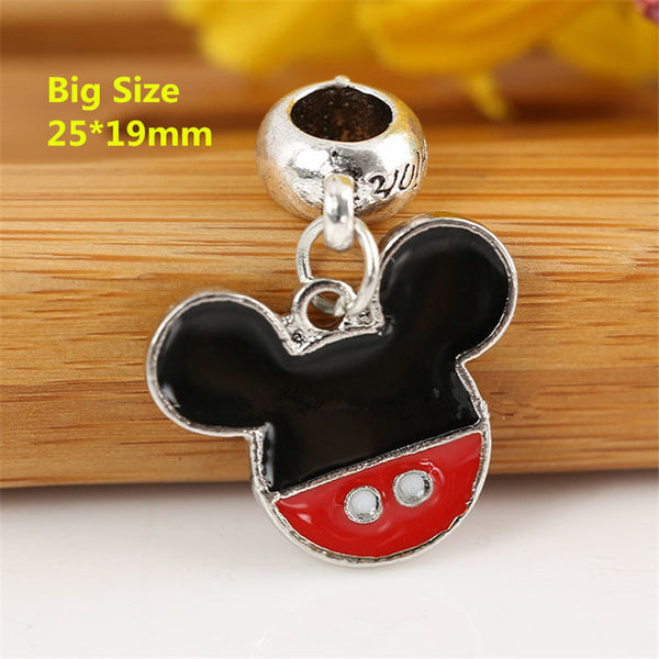 Popular Exquisite DIY European Beads Cartoon Mickey Minnie Beads Charms Fit Original Bracelet Big Hole 30 Styles Wholesale Price