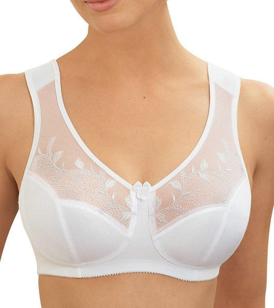 Women's Soft Cups Embroibered Wireless Full Coverage Minimizer Bra Size 34-44 B C D DD E