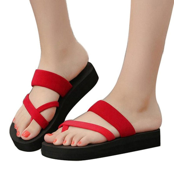 New Women Shoes Flip Flops Beach Slippers Sandals Summer Fashion Slippers Women Flip Flops Shoes Woman Mid Heel Sandals LDD0249