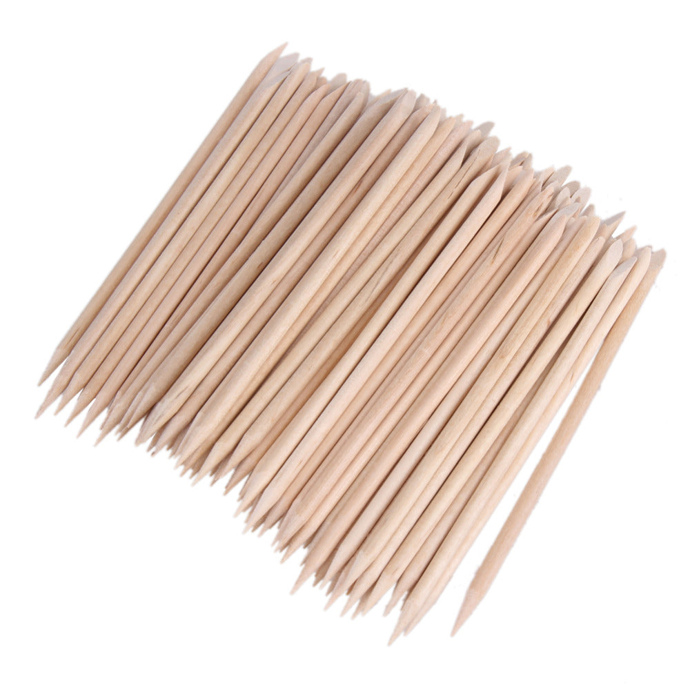 80-100pcs Nail Art Cuticle Pusher Orange Wood Stick Cuticle Pusher Remover Manicure Pedicure Care Pusher Beauty Nails Tools