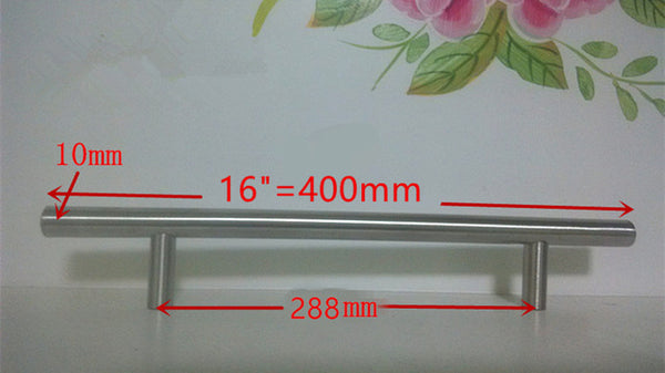 Diameter 10mm Stainless Steel Kitchen Door Cabinet T Bar Handle Pull Knob 2" ~ 24''