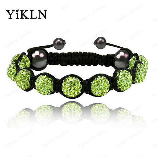 YiKLN Shamballa Jewelry Bracelets For Women New Shamballa Bracelet 10mm Micro Pave CZ Disco Ball Beads Shamballa Bangles SHBR21