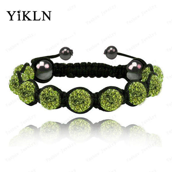 YiKLN Shamballa Jewelry Bracelets For Women New Shamballa Bracelet 10mm Micro Pave CZ Disco Ball Beads Shamballa Bangles SHBR21